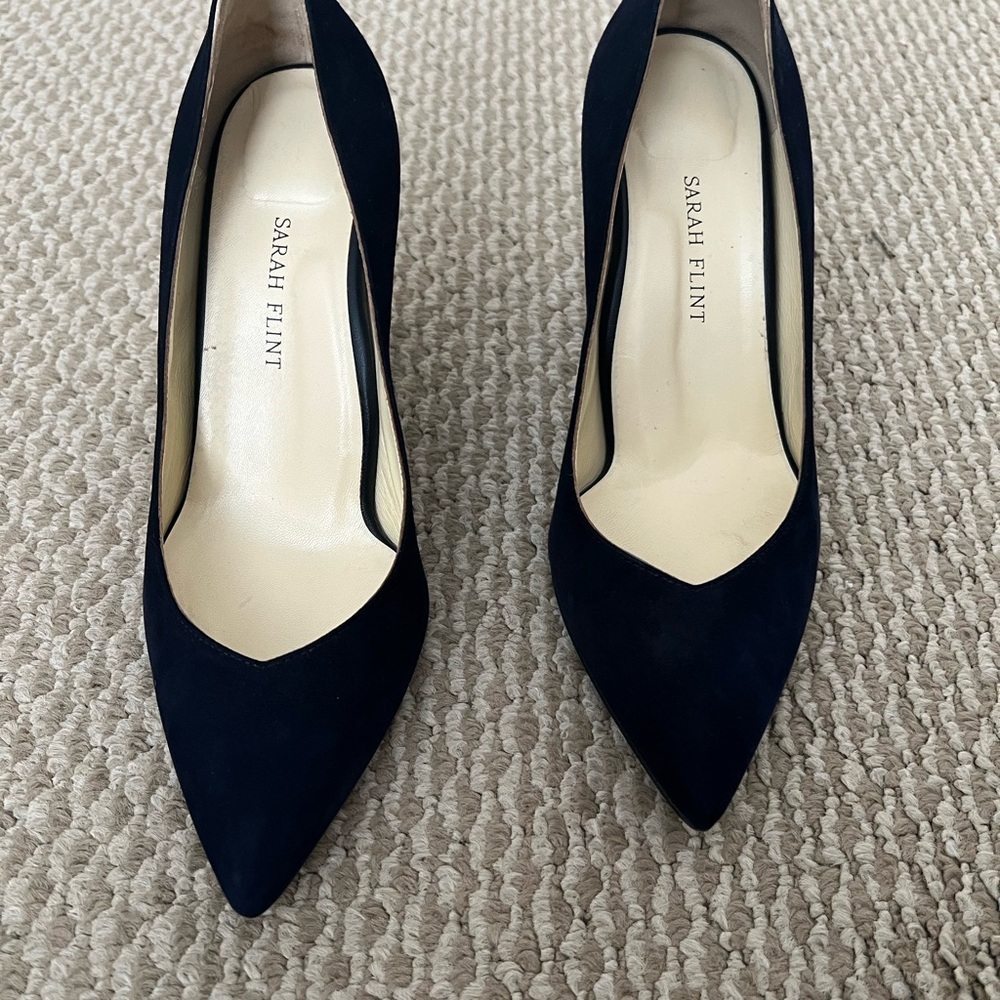 Sarah Flint Black Pointed-Toe Heels